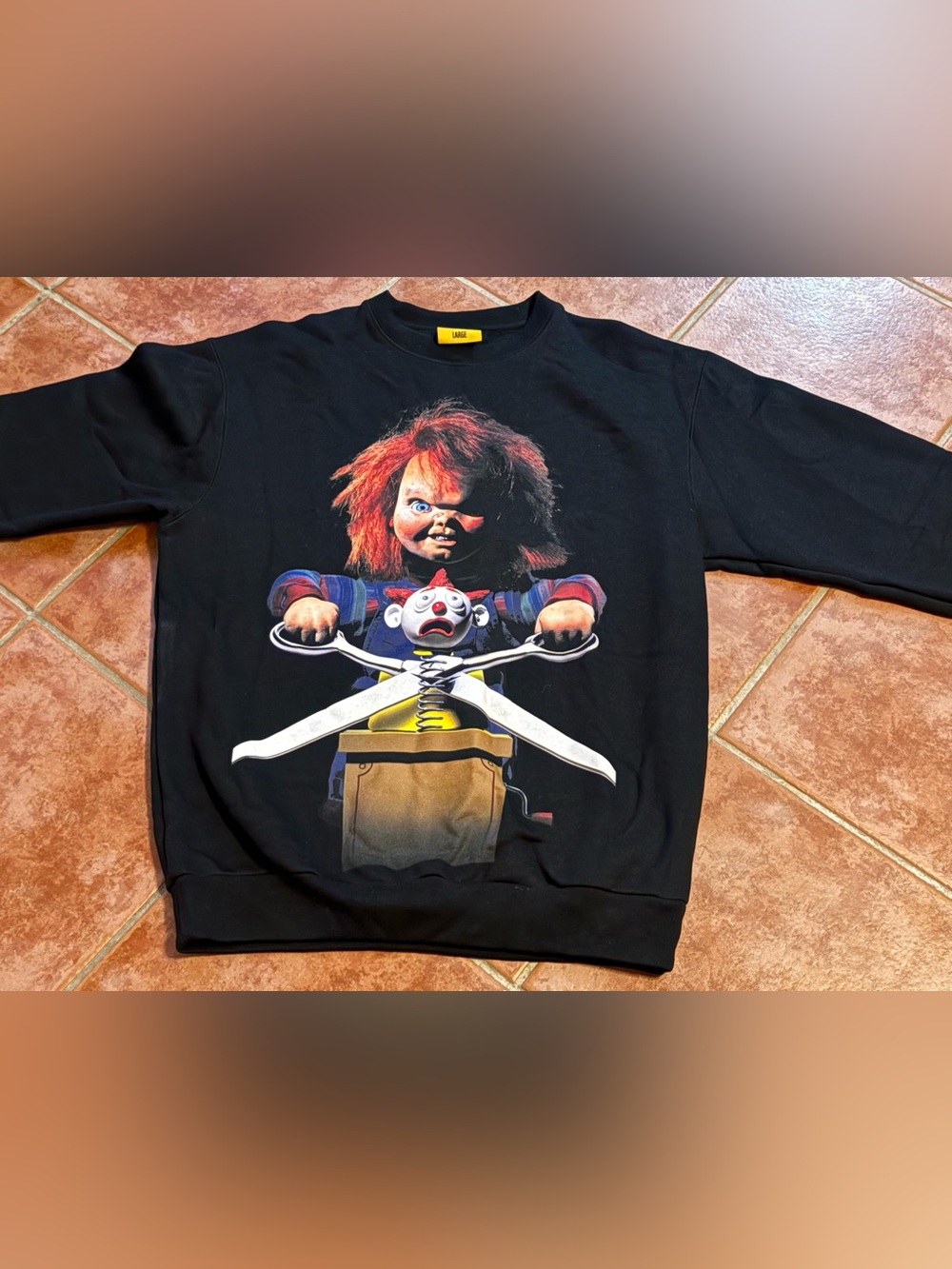 CHUCKY X SHOE PALACE CREWNECK Adult Large Black “Child’s Play 2” Halloween